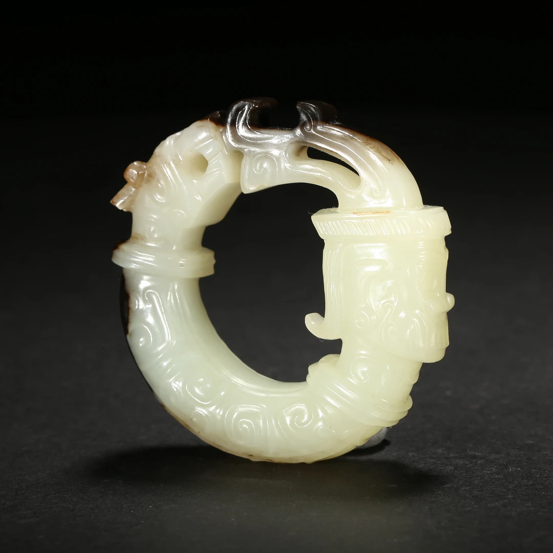 明代*人龙纹玉佩/02ZYP0222/和田玉【北京文博】