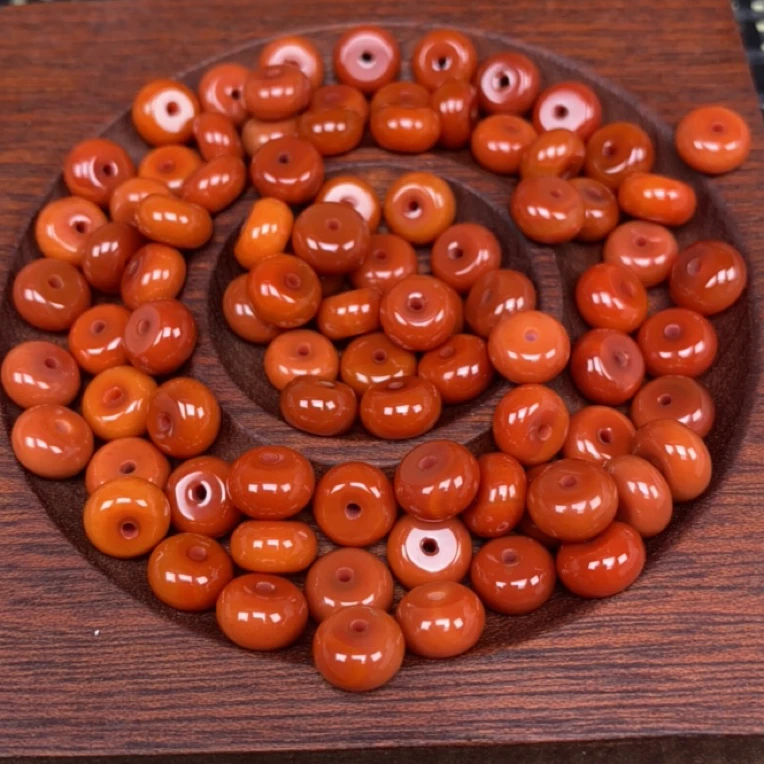 川料瓦西柿子红10X5mm 隔片算盘珠玛瑙算盘珠（发一个）