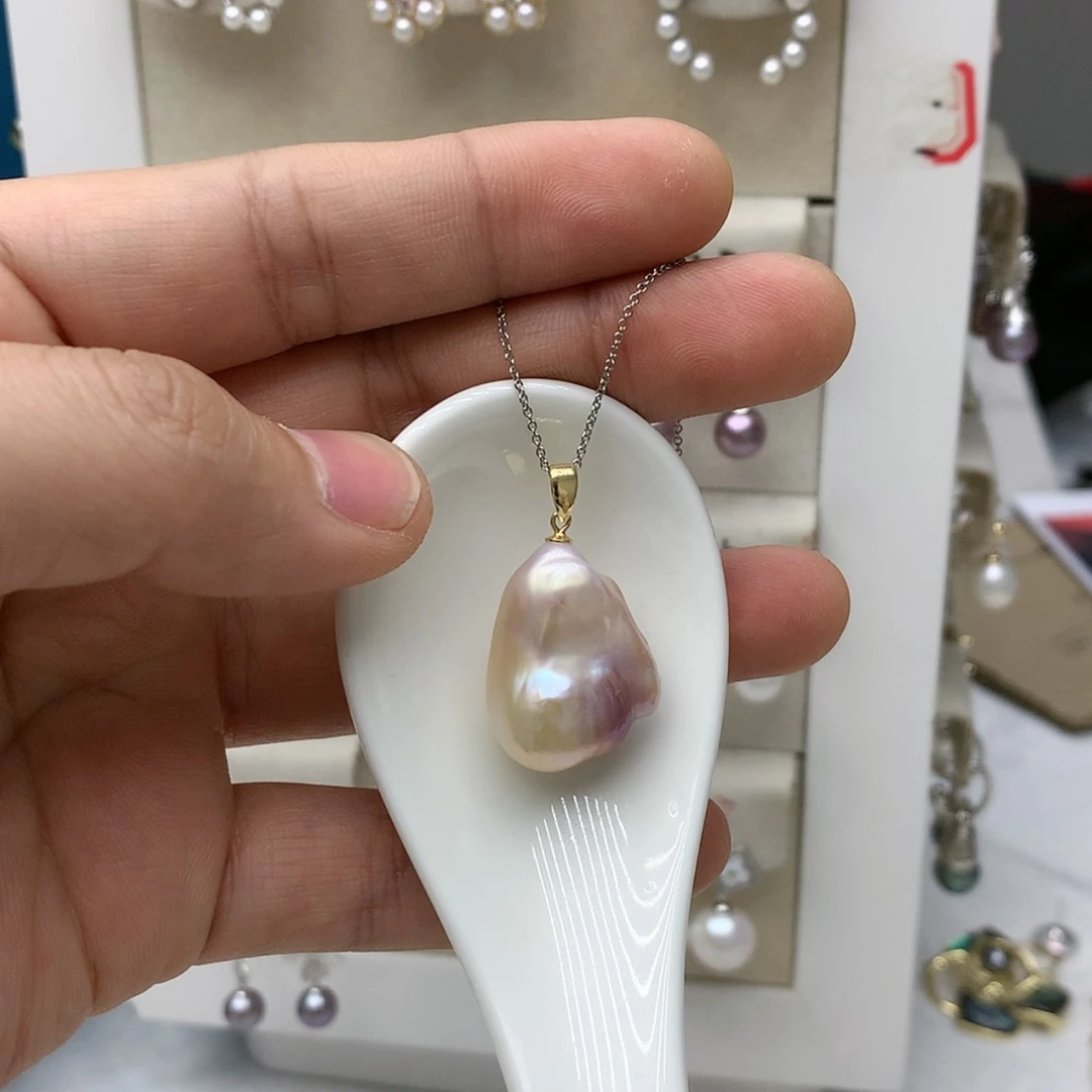 【闪购商品】淡水珍珠吊坠(不含链)银S925镶嵌