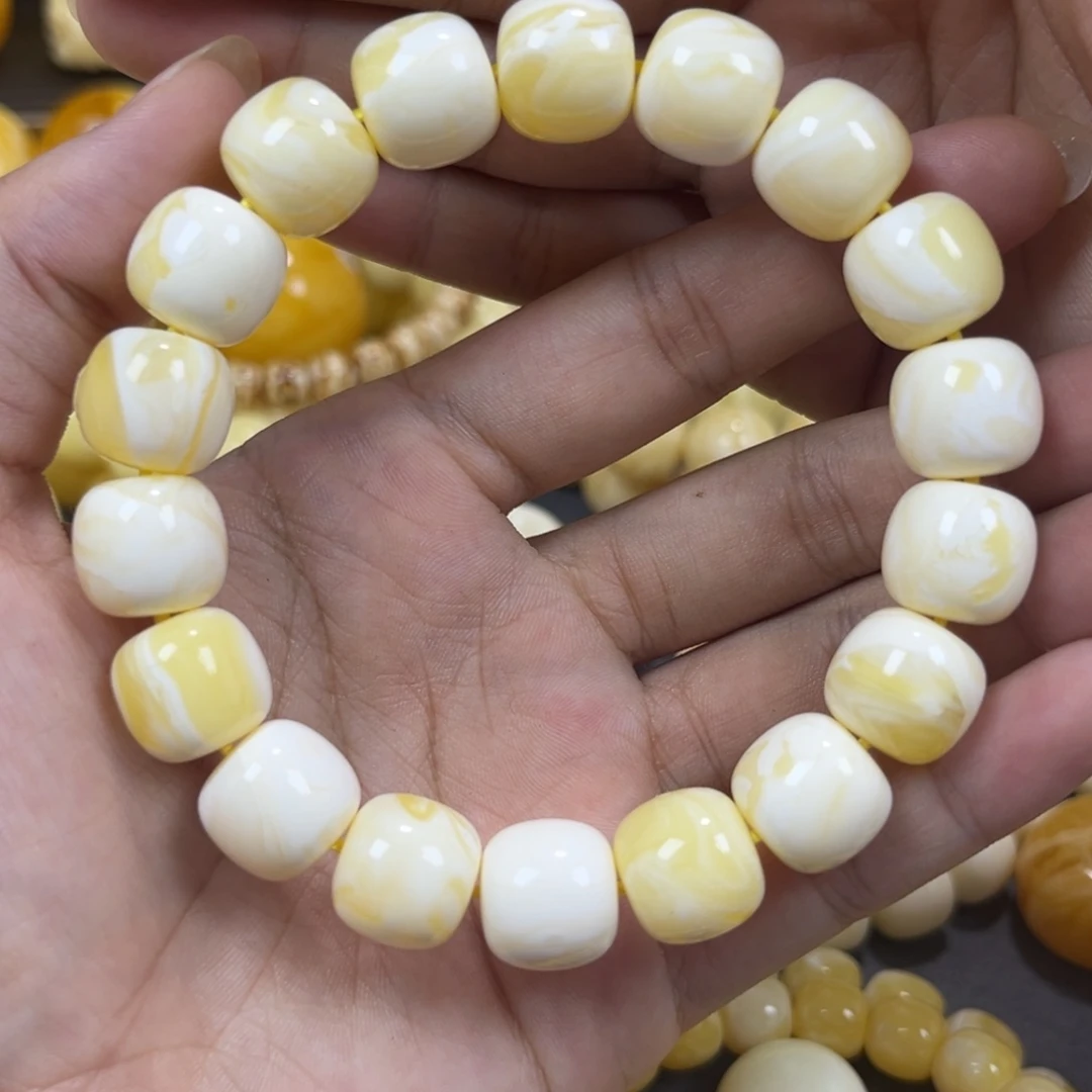 琥珀未镶嵌手串同料老邢手串13mm