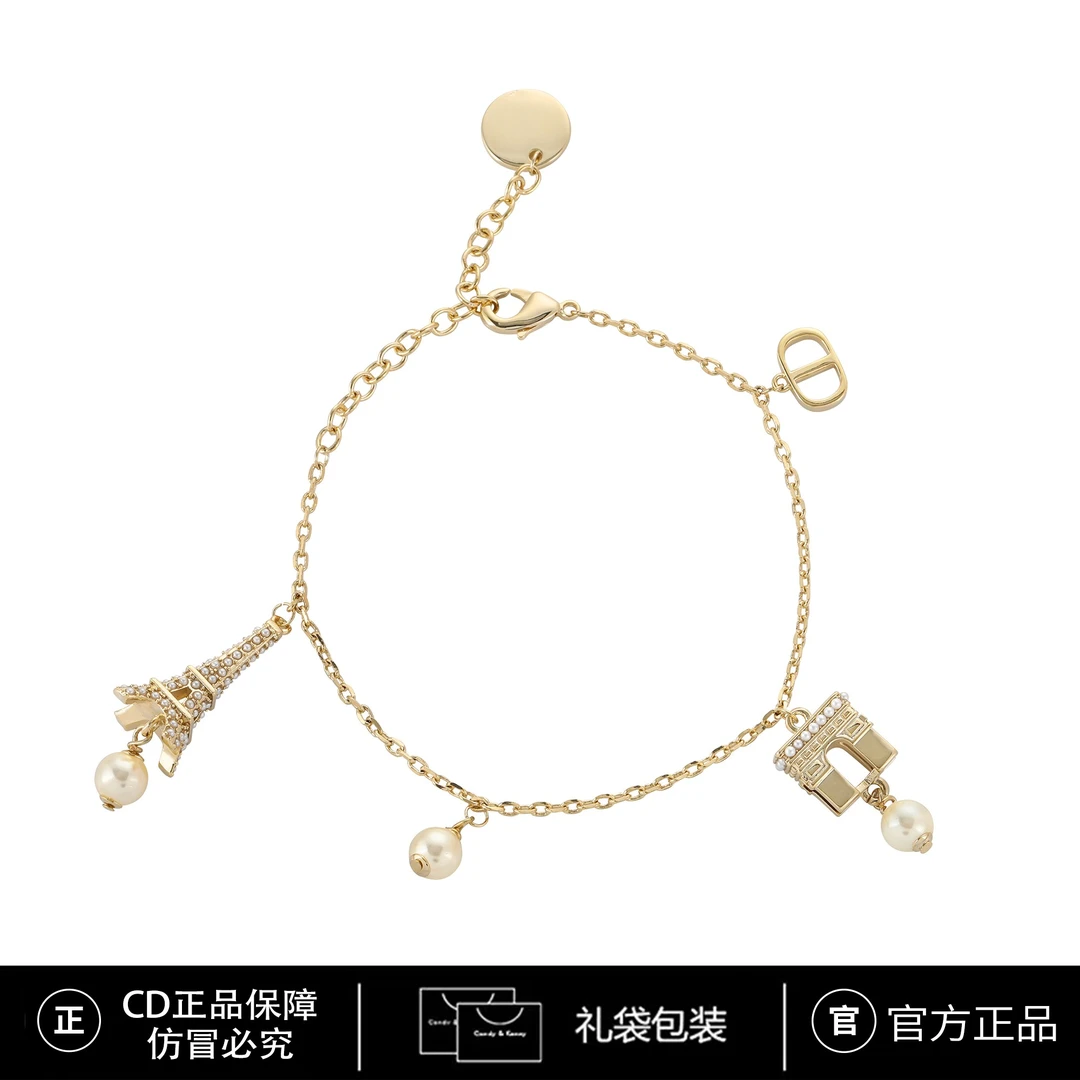 铜合金仿珍珠手链 铁塔气质轻奢时尚手链 1490