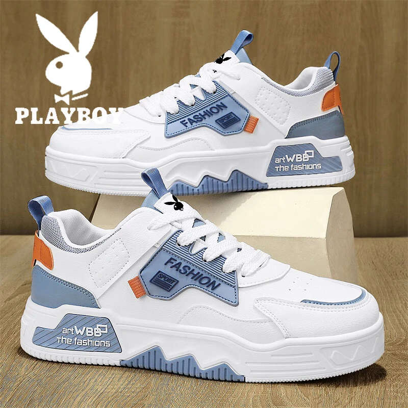 花花公子男鞋2025新款小白鞋男休闲学生皮面运动厚底板鞋时尚舒适