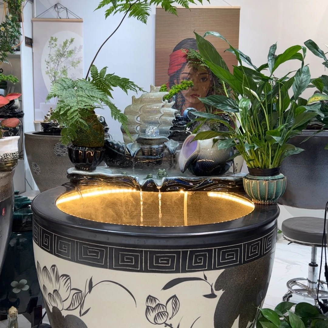 陶瓷景德镇陶瓷流水摆件