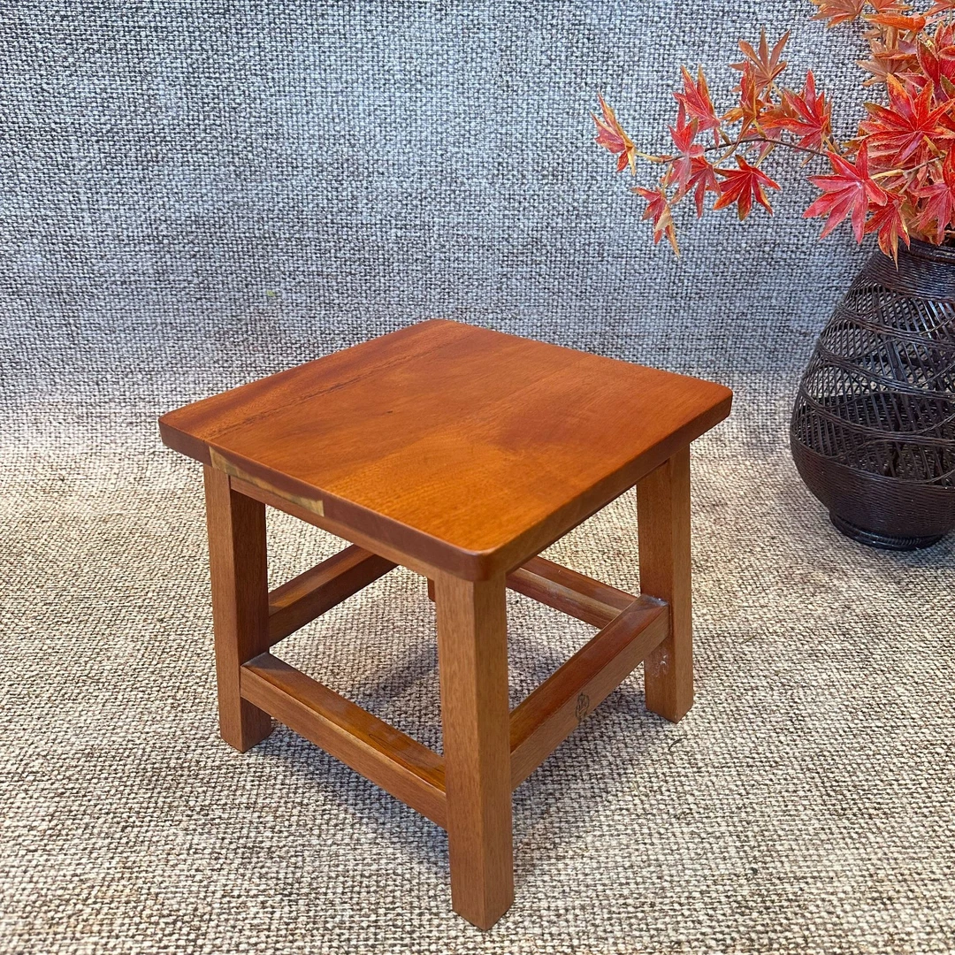 【归宿木作】纯实木复古家用茶几凳换鞋楼梯椅穿鞋凳两用儿童小板凳