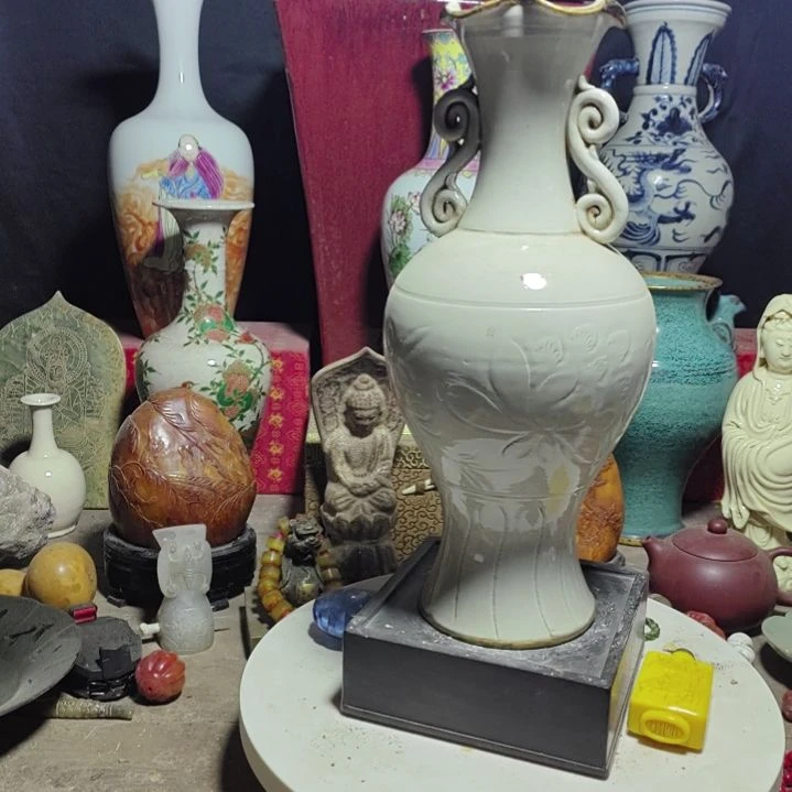 瓷片青花瓷瓶手工制作