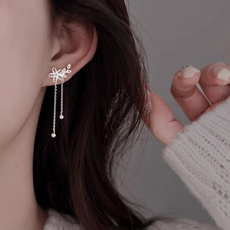 足银合成锆石耳饰 疆妹子银耳饰时尚百搭集合