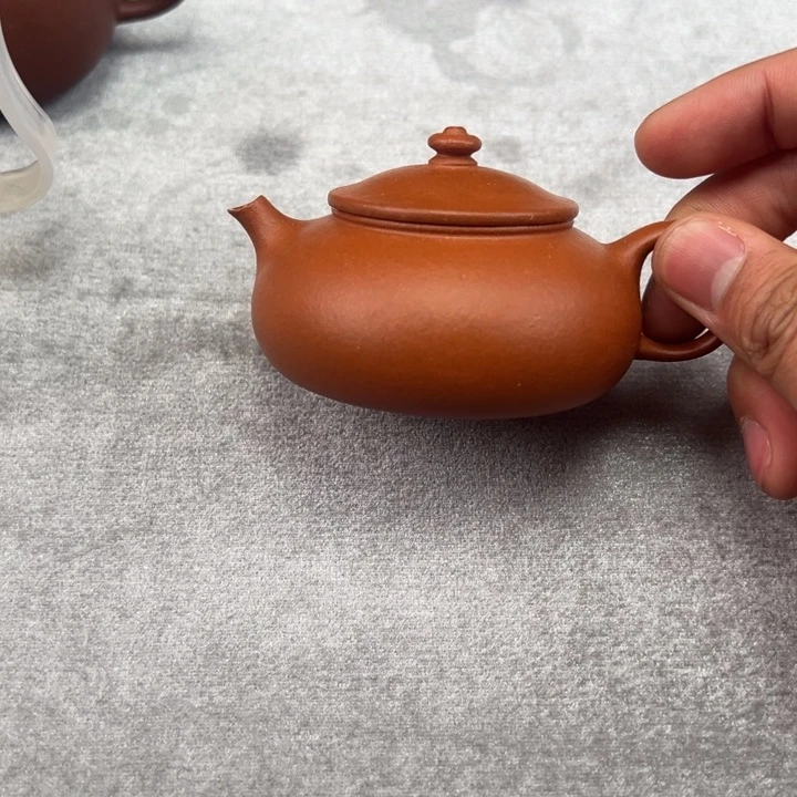 紫砂茶壶精挑红黄泥寒江120cc