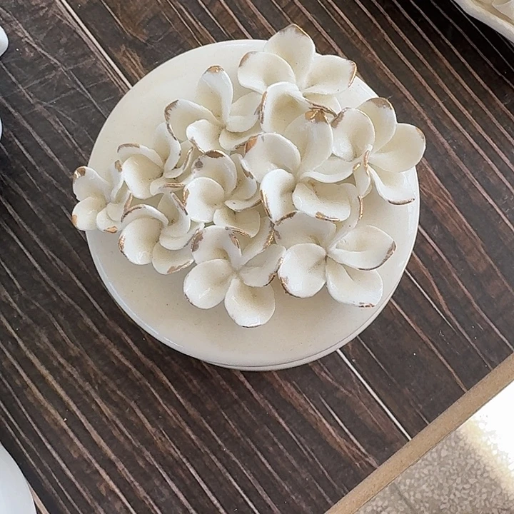 描金手工捏花单人炖盅