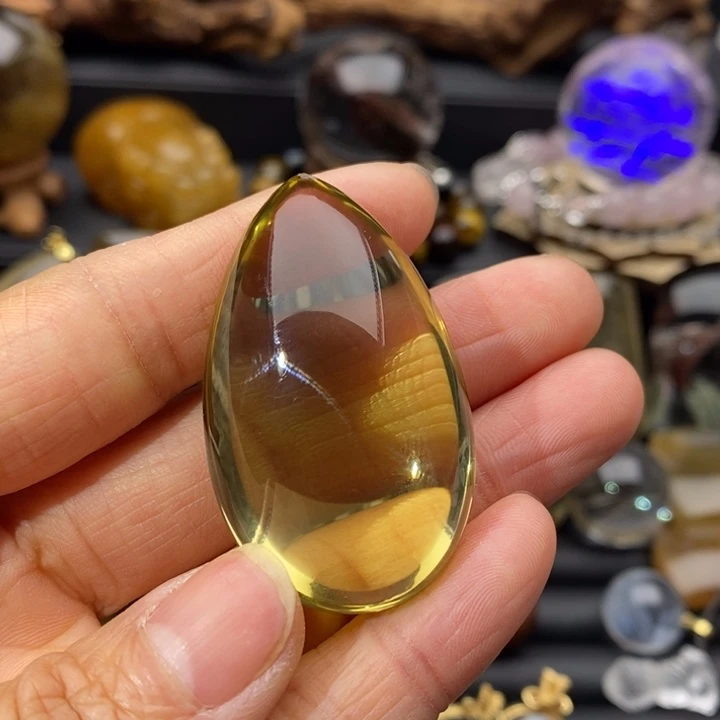 水晶黄水滴吊坠未镶嵌歆*