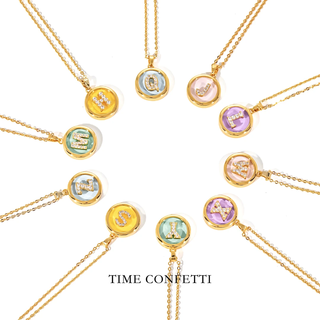 黄铜项链 镀K金【孙二娘】断码不补-气质百搭精致字母项链TC 11166