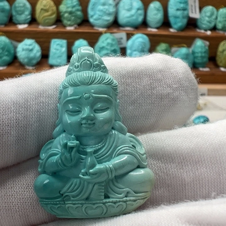 绿松石未镶嵌观音
