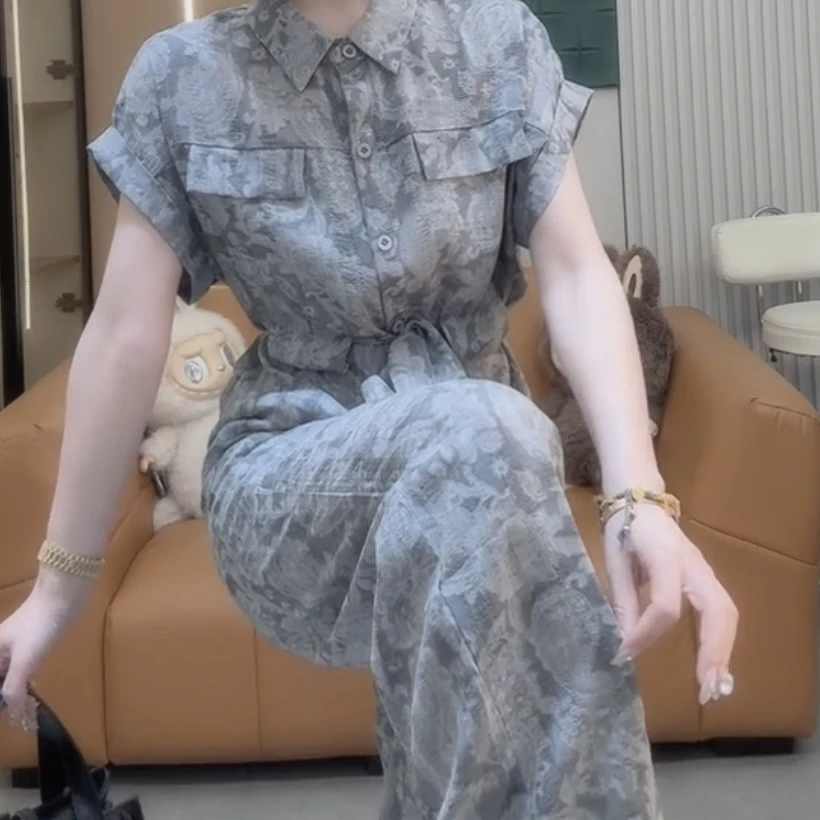 新款收腰显瘦上衣搭配阔腿裤套装两件套