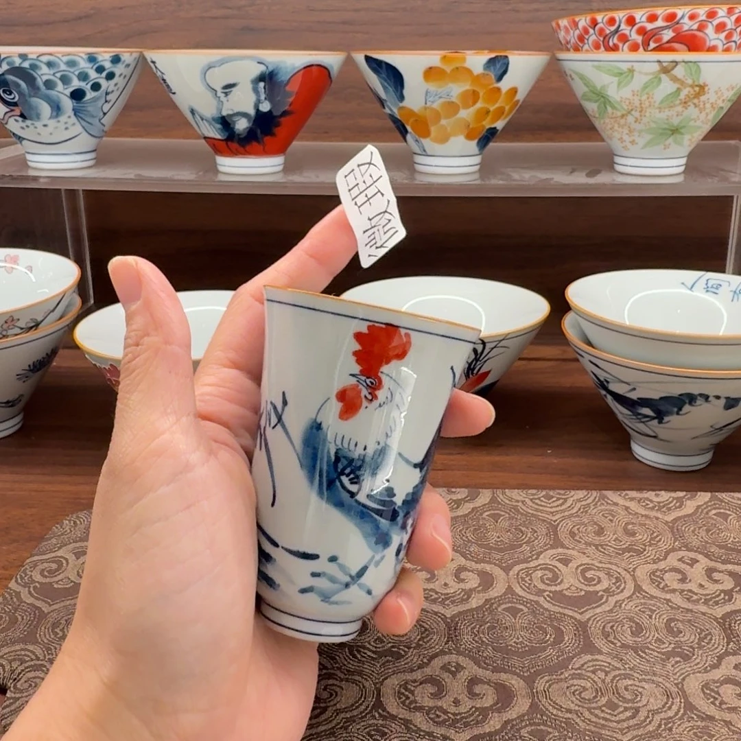 釉下手绘茶具微瑕