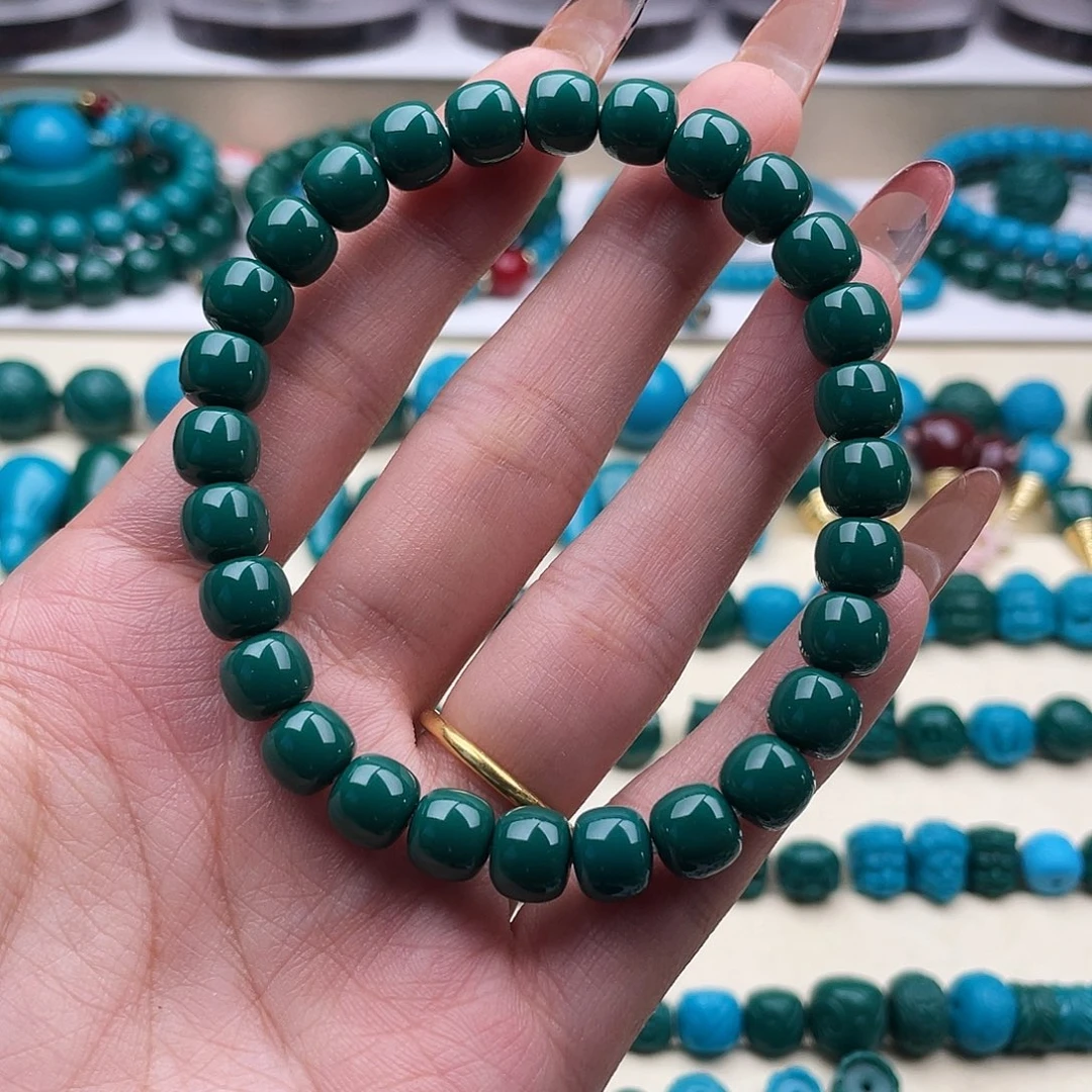 琉璃DIY油绿色8mm老型单圈 福利款