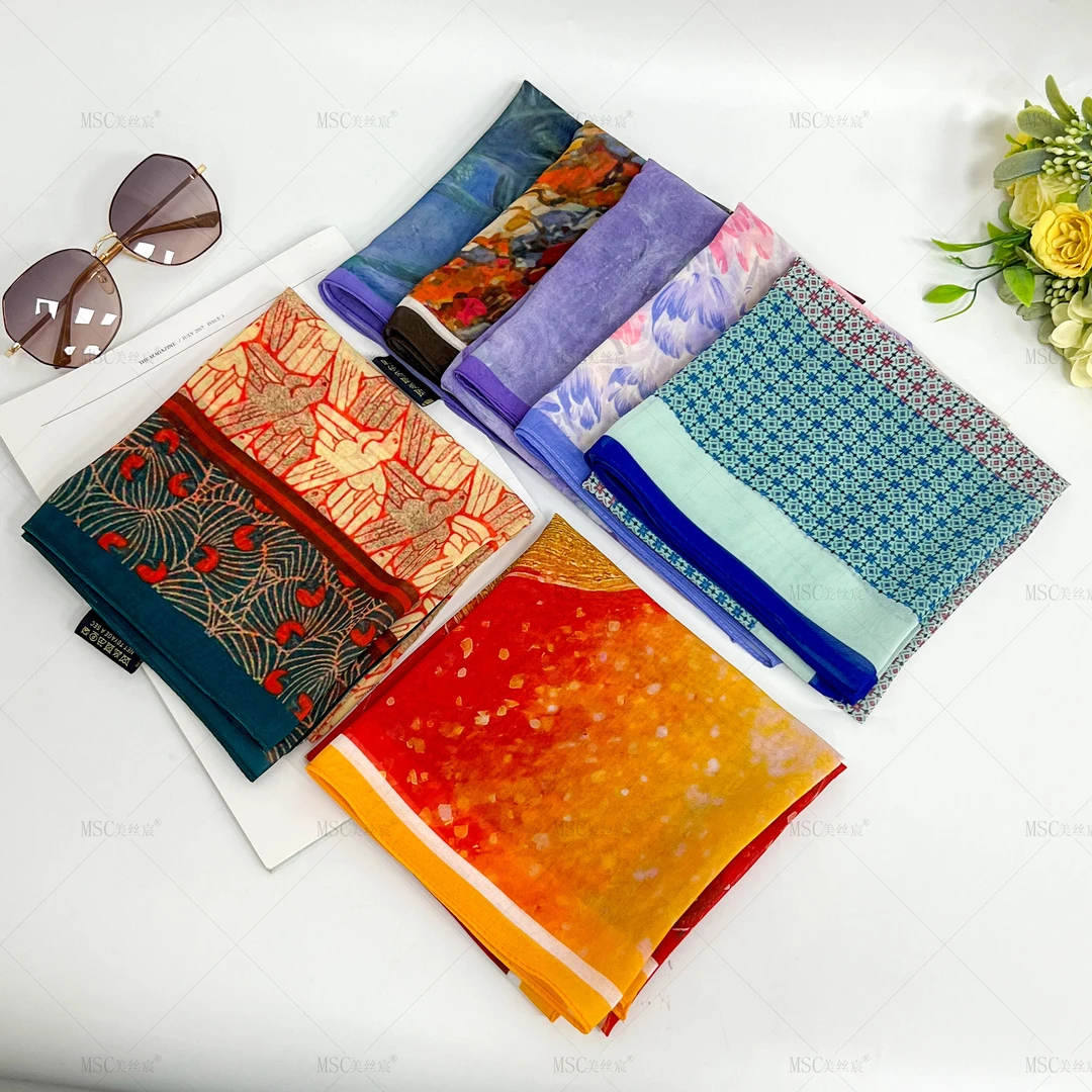 2025新款高端品质70方巾气质百搭丝巾女薄款防晒空调房外搭披肩