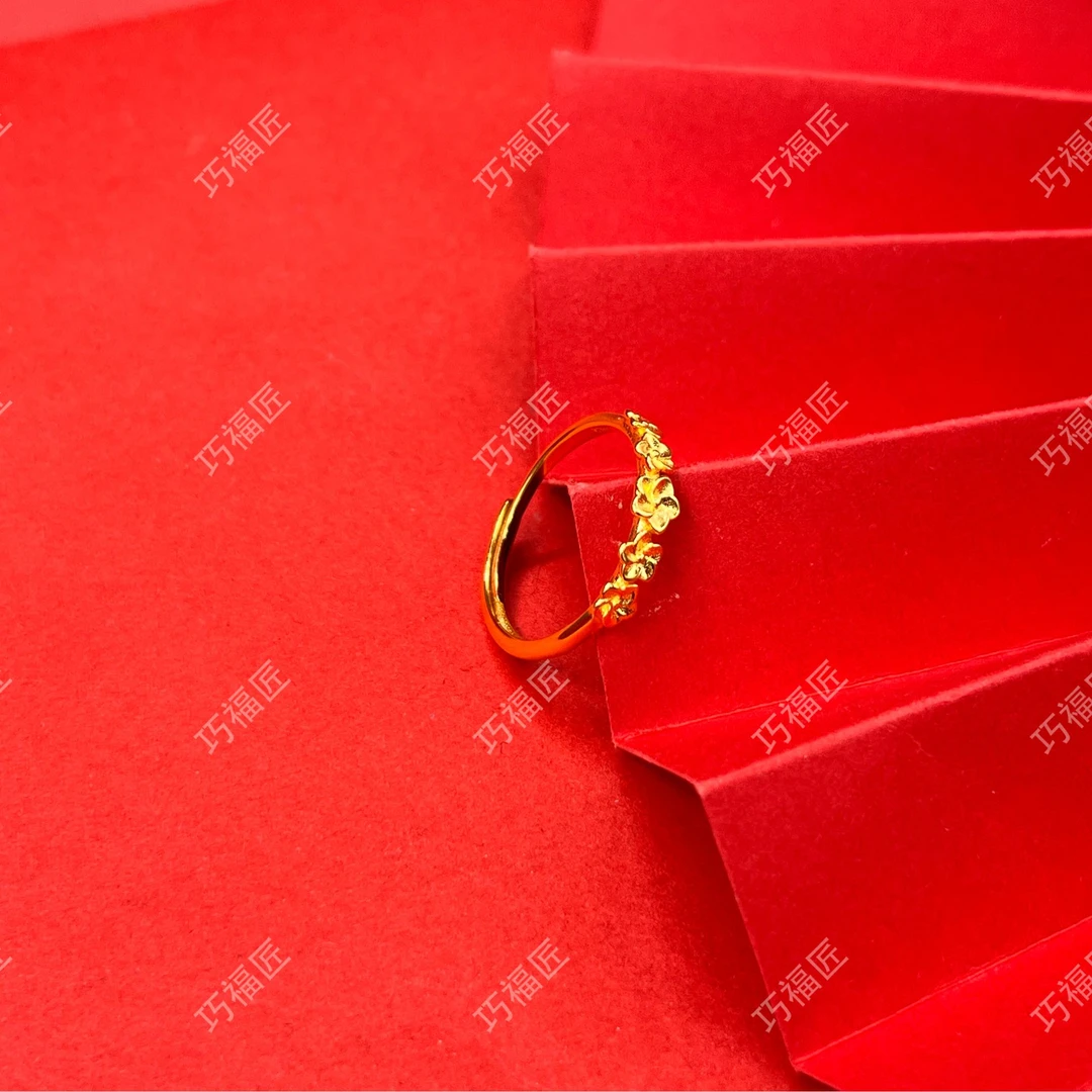 足银戒指 小樱花戒指 气质百搭款时尚复古简约精美