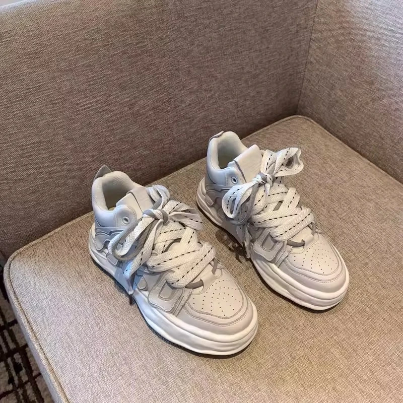 左奇函同款溶解鞋增高厚底鞋2025春季新款男女做旧板鞋休闲运动鞋