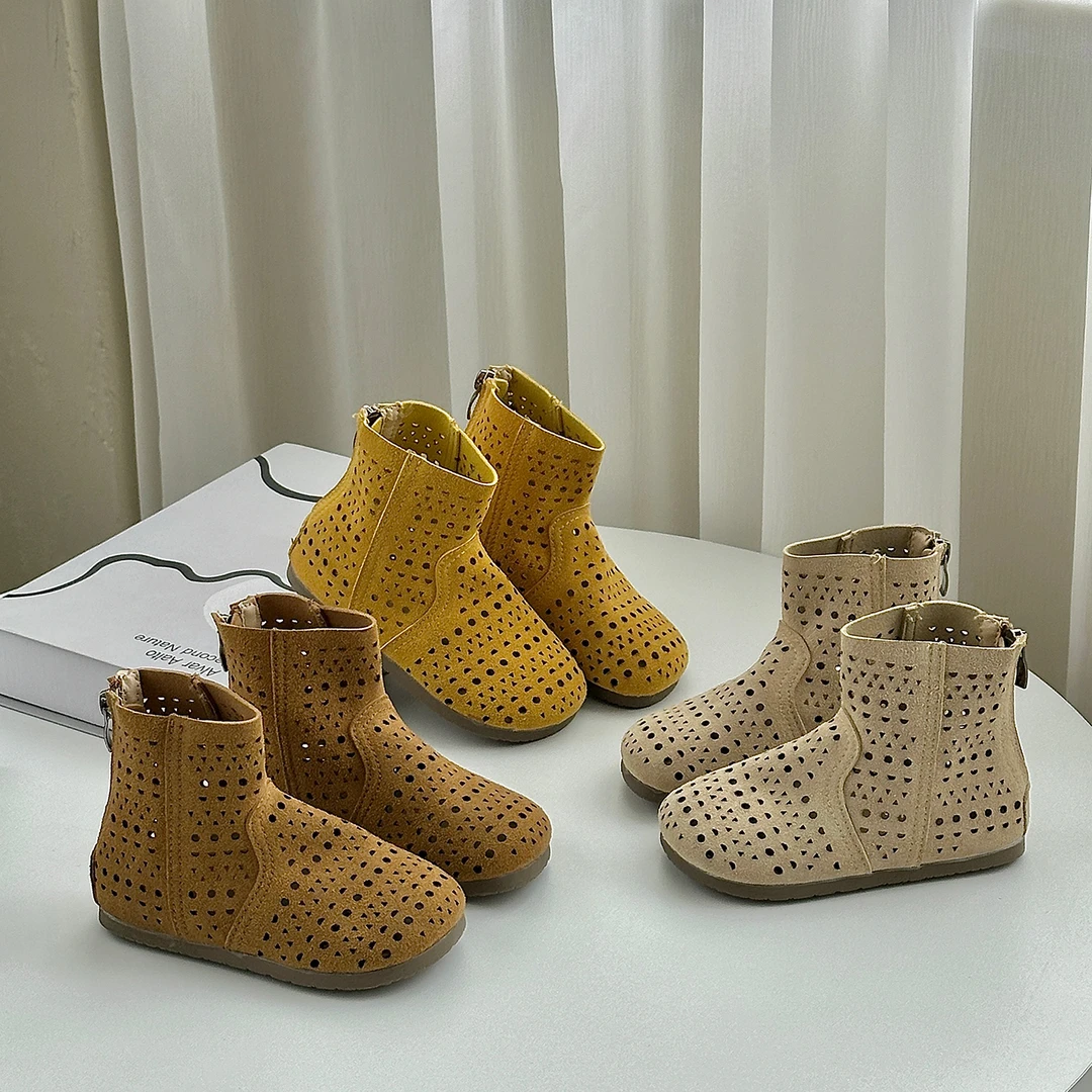 儿童时尚软底百搭夏季镂空防滑休闲复古透气公主凉鞋 PL032