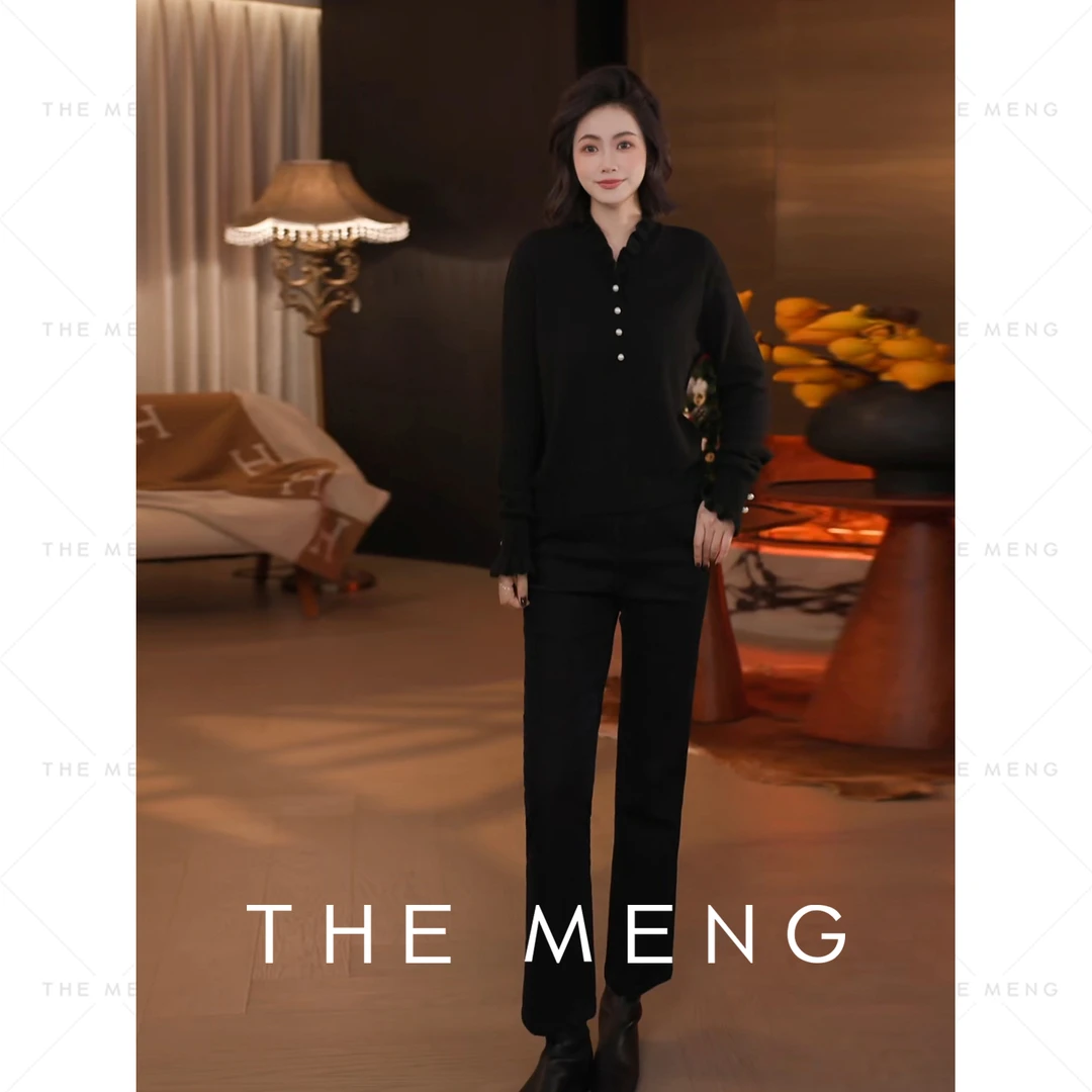 THE MENG【暖芯】超细美丽诺澳毛舒适锁温针织衫#M254E2034