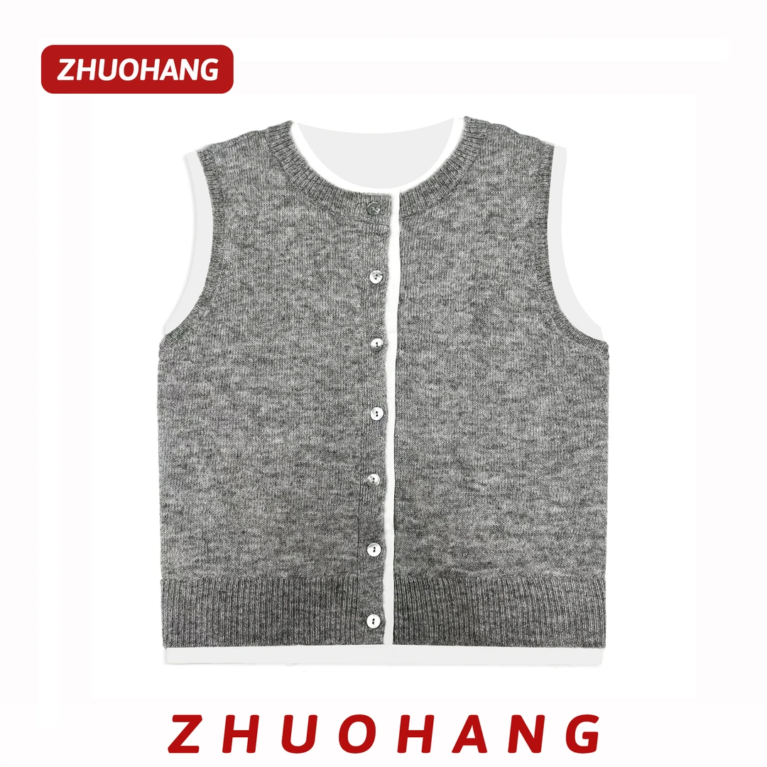 ZHUOHANG—夏季百搭马夹大牌剪标假两件外套时尚炸街小众针织马夹