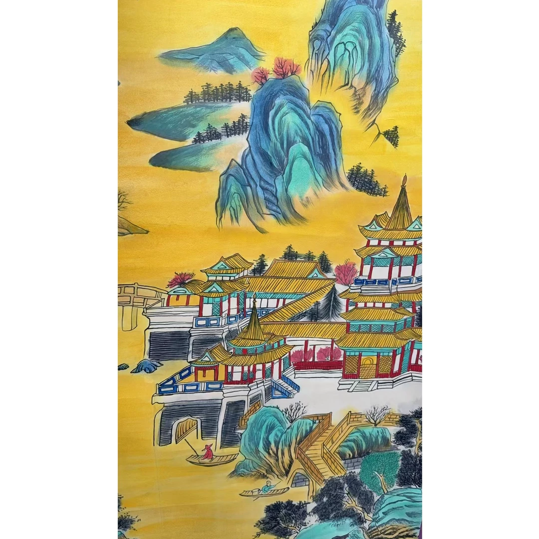 张老款 风景中堂立轴 135 65 7.8平尺