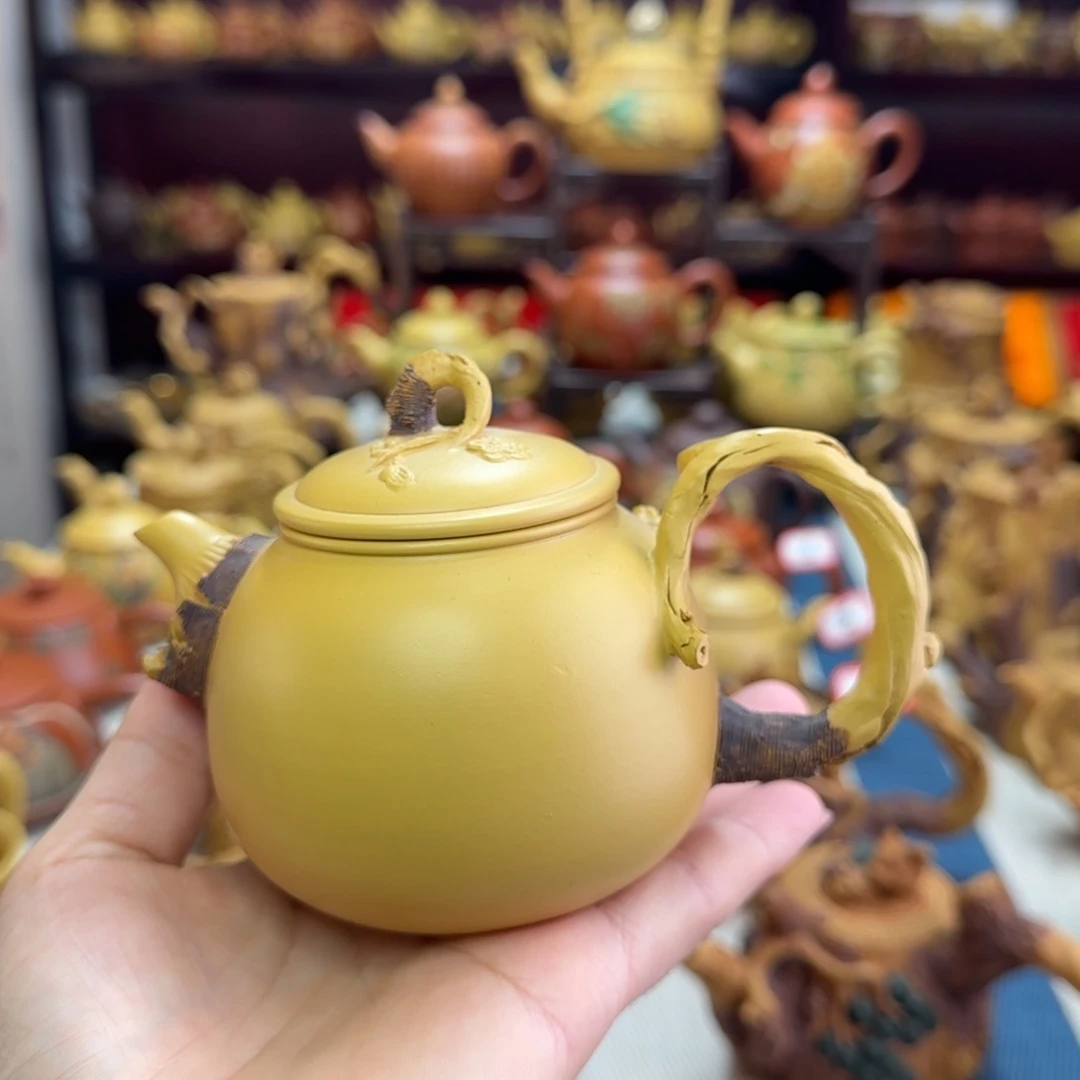 茶壶紫砂黄段仿木