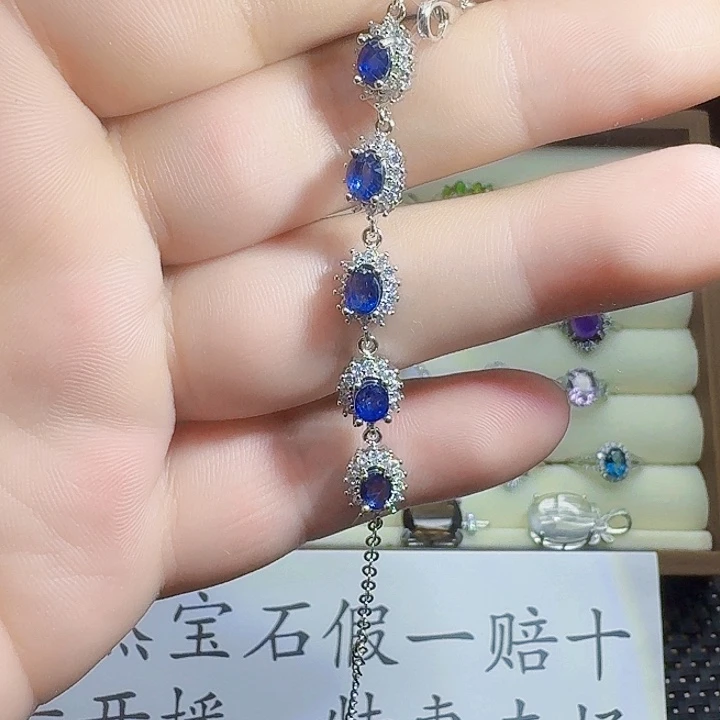 手链蓝宝石银S925镶嵌
