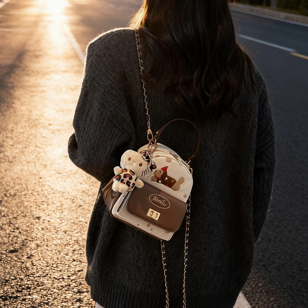 艾米兔女包2025新款时尚洋气学生小包包百搭通勤手提双肩链条包