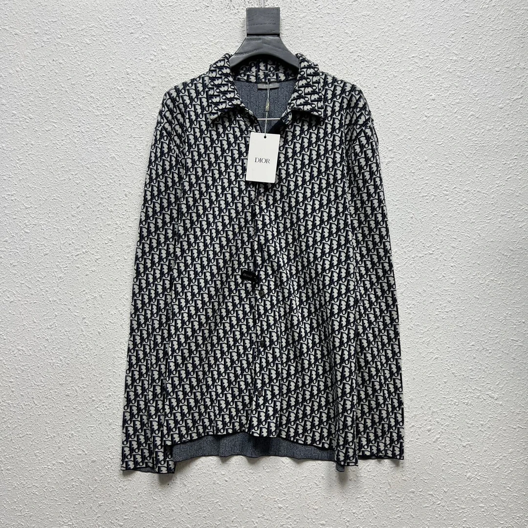 全新未使用 DIOR/迪奥  Logo满印纯棉长袖衬衫 尺码/XL DY11763