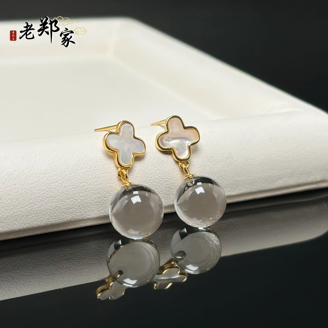 【老郑家】925银镶水晶耳饰一对 1112 多样性发1件 约10mm+