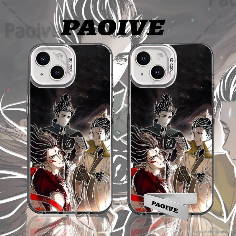 适用苹果华为vivo一加iPhone14小米手机哪吒三兄弟支架彩银手机壳