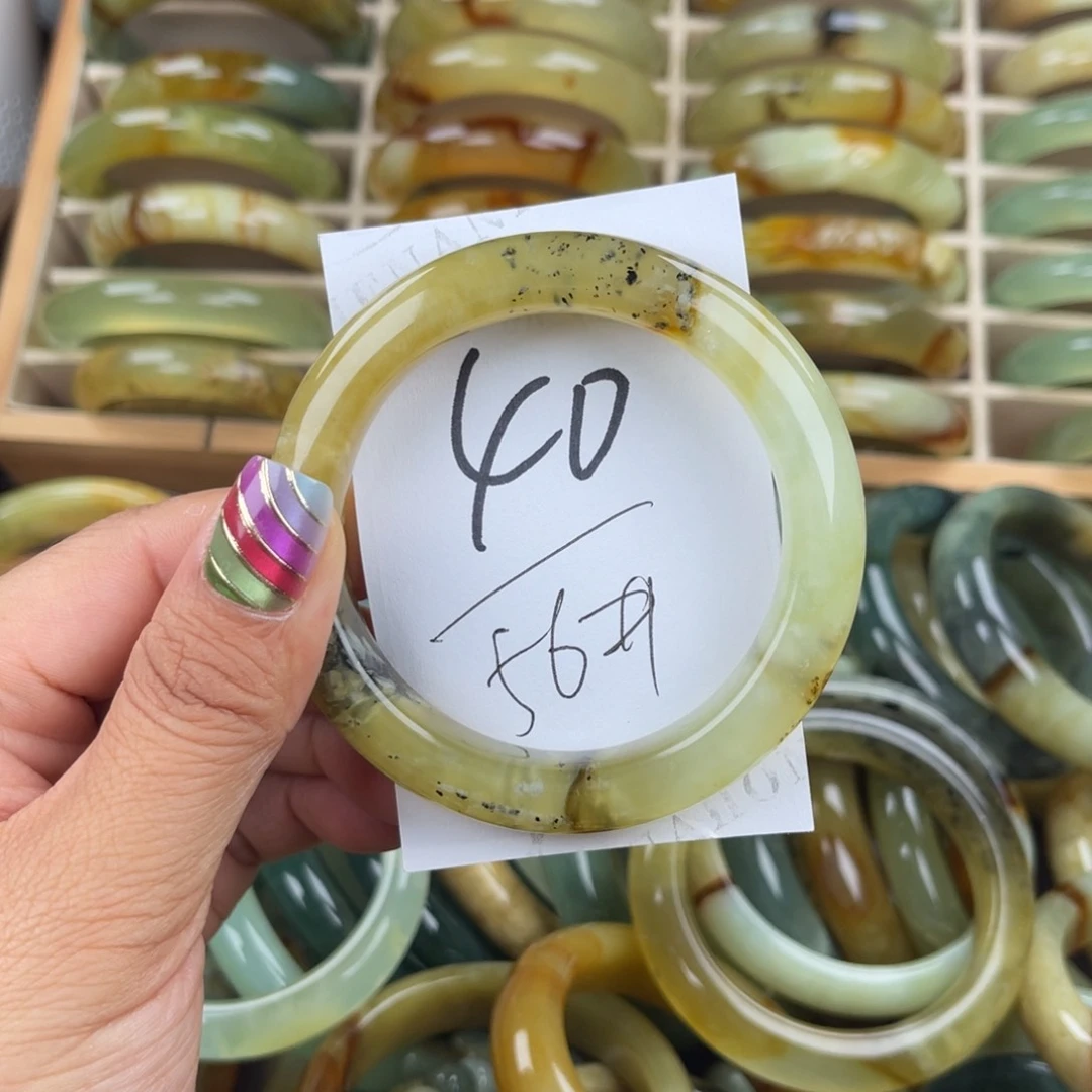 未镶嵌蛇纹石玉手镯@*?