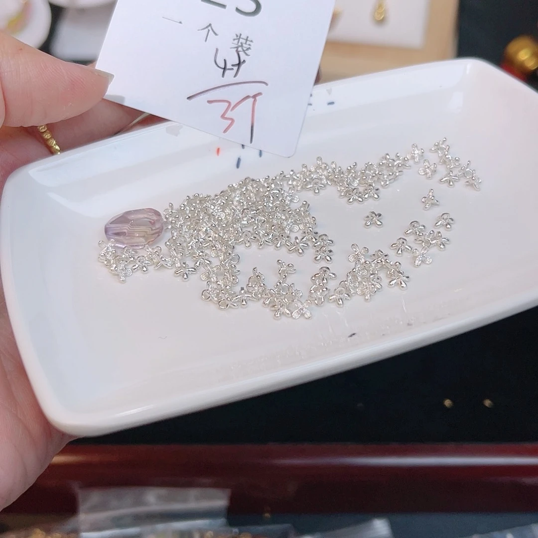 紫晶珠宝半成品银S925镀金镶嵌25