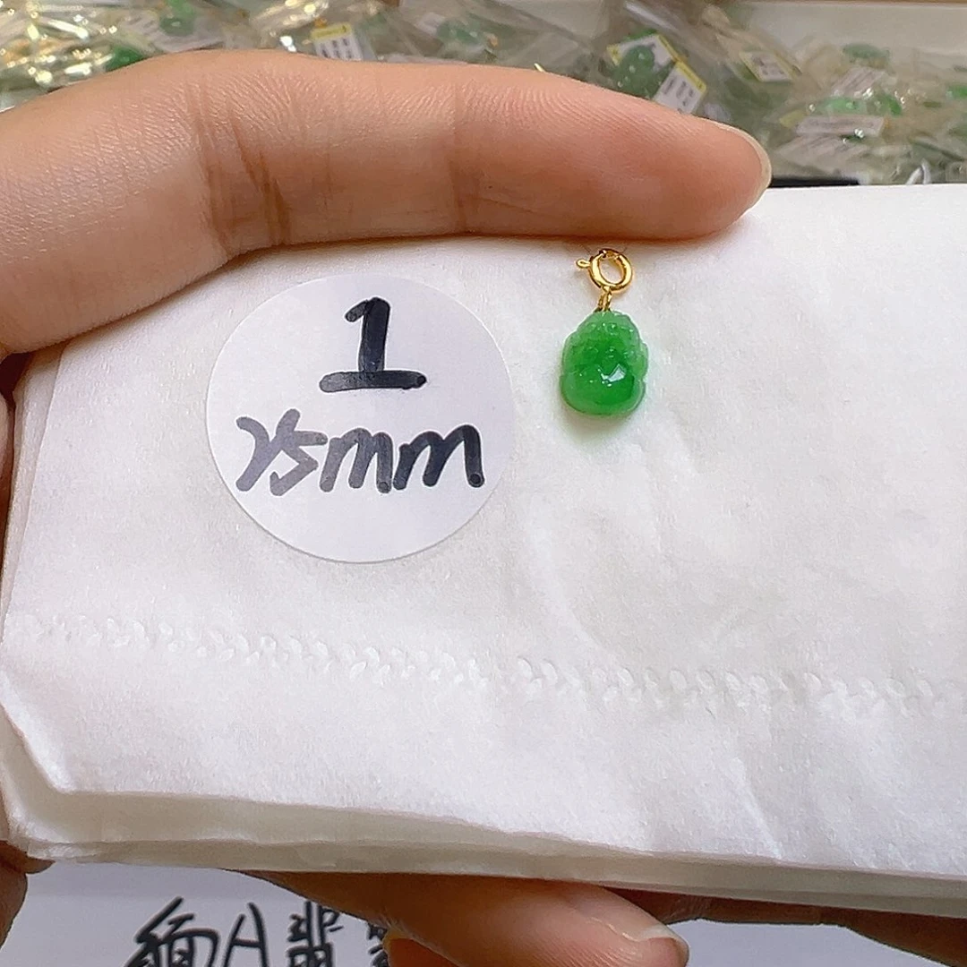 翡翠18K金镶嵌吊坠(不含链)翡翠