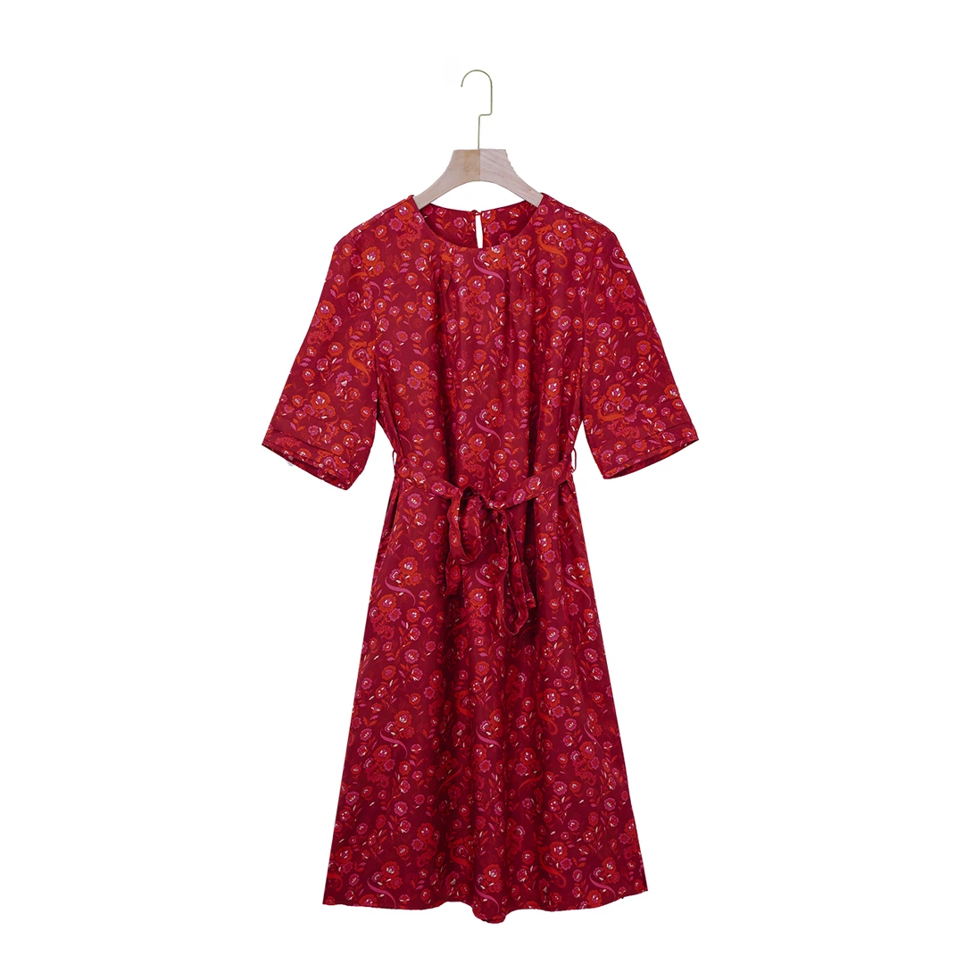 (西西专属）2025新款简约百搭休闲桑蚕丝连衣裙XS696877