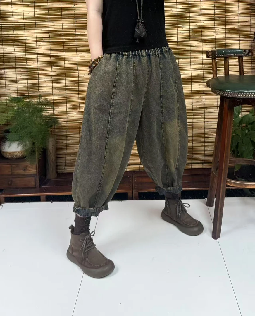 687十二片拼接牛仔南瓜裤（长80左右，90-160斤）