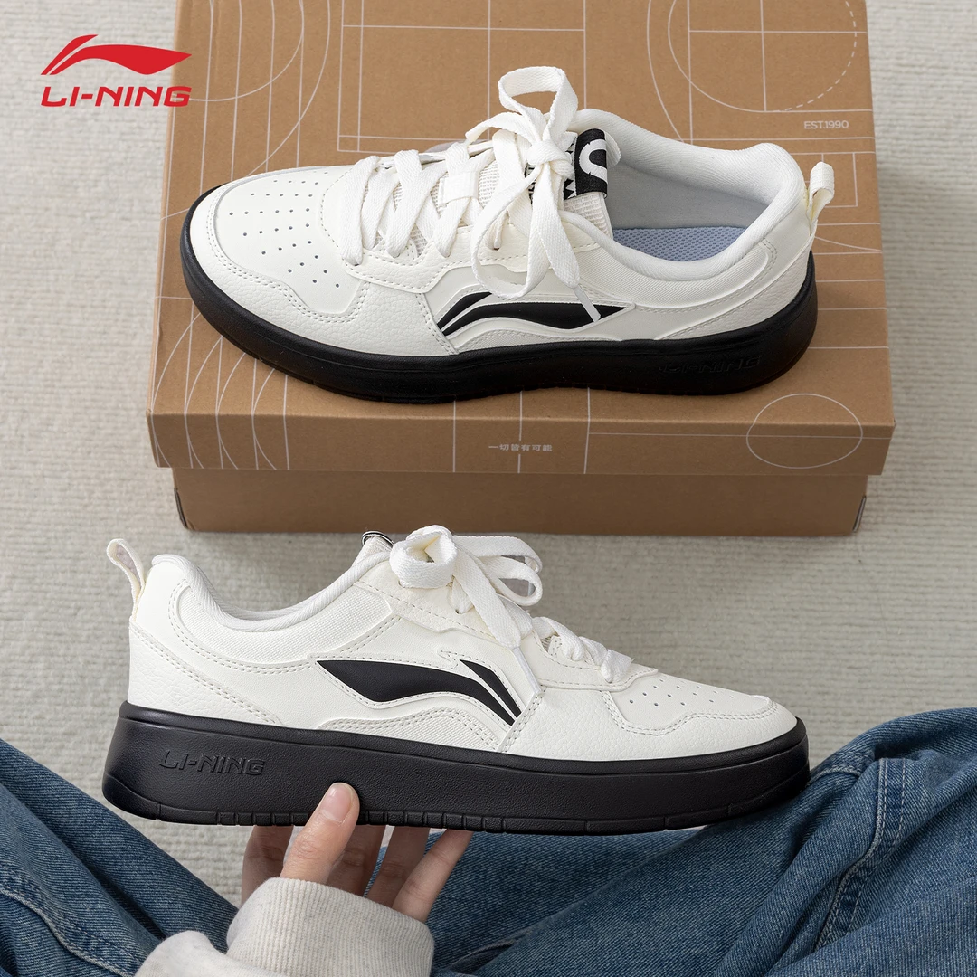 李宁初云女鞋小众板鞋简约时尚低帮轻便运动官方正品潮流百搭鞋子