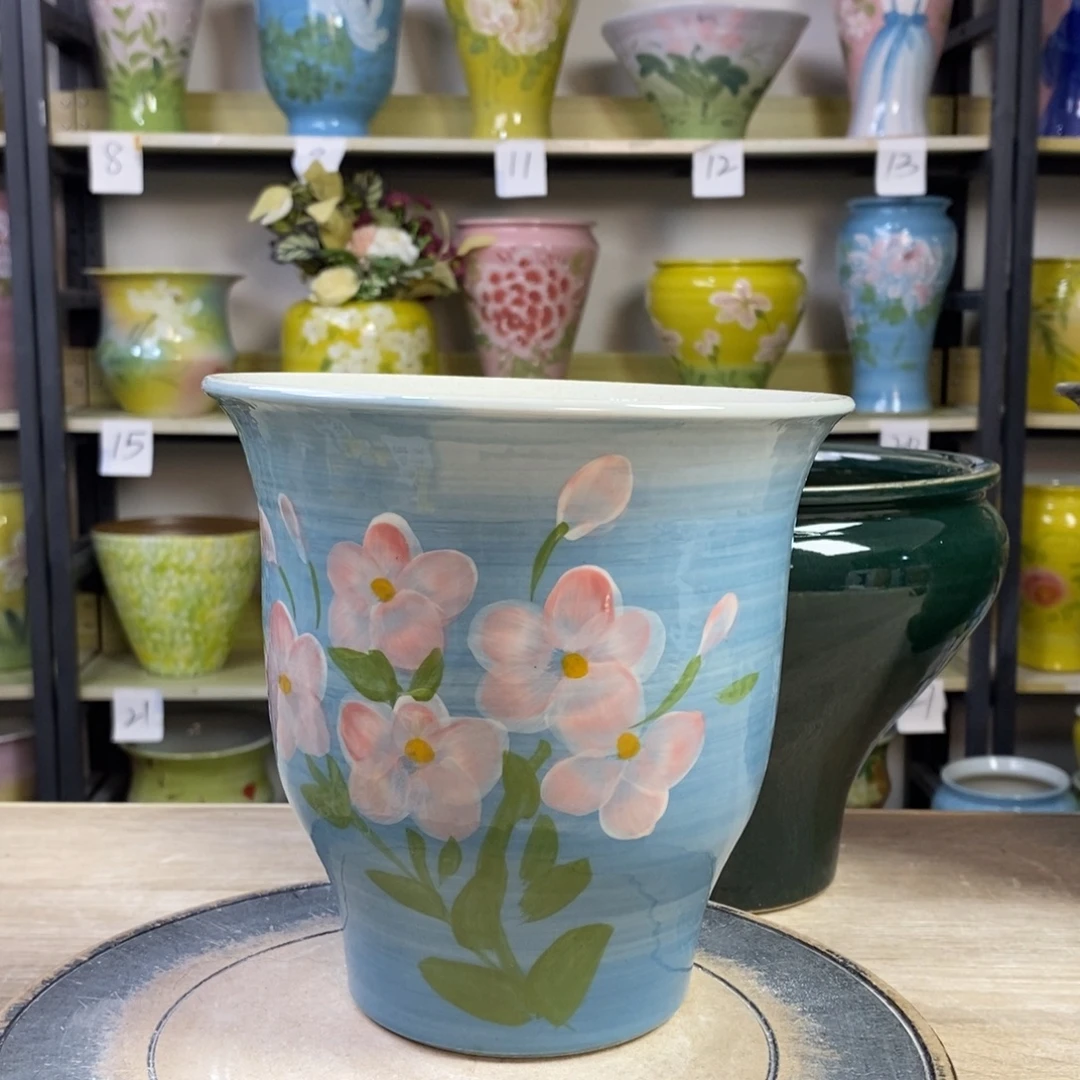 景德镇手工手绘陶瓷花盆