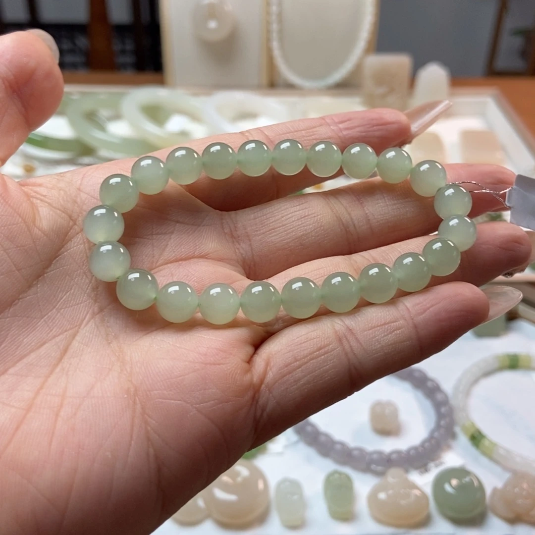 手串未镶嵌和田玉浅晴水单圈卡8