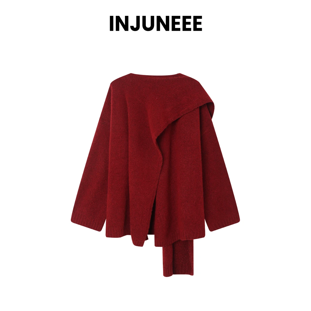 【落日画廊】2025新款冬季围巾毛针织开衫软糯披肩针织衫7651