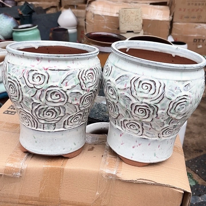 紫砂茶碗精品玫瑰两个口径18高度22