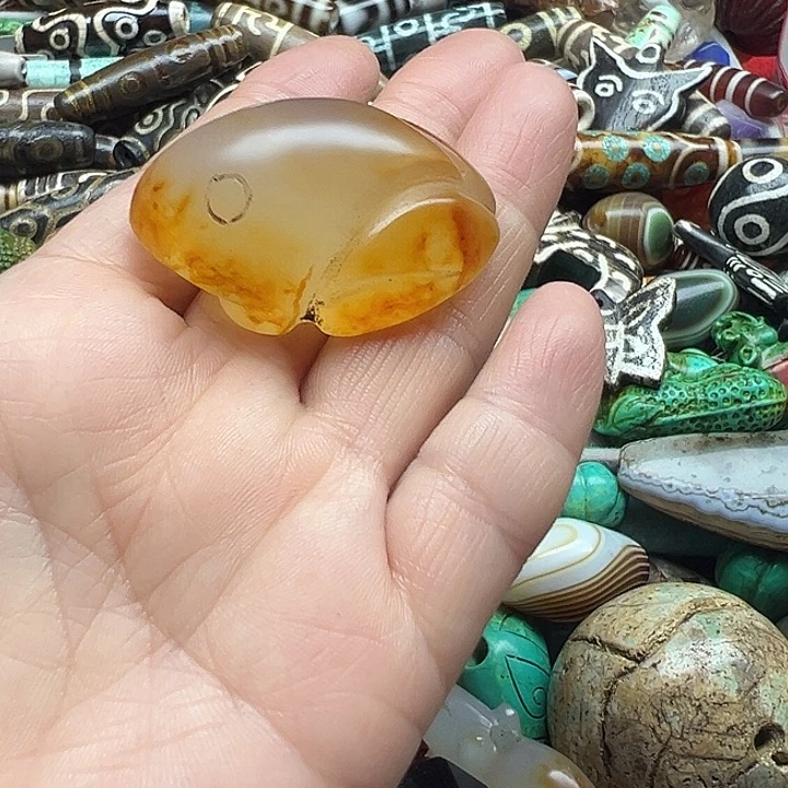 咖***啡玛瑙/玉髓未镶嵌颈饰