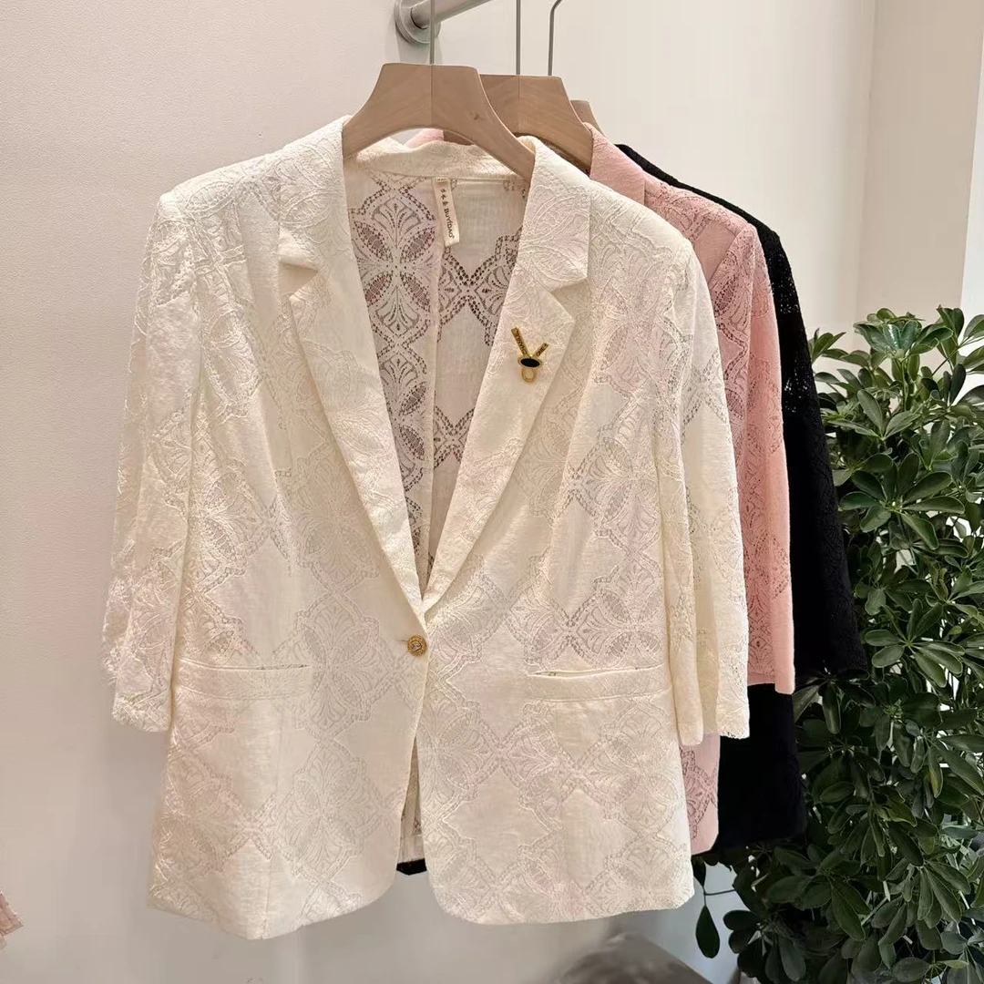 胖mm高定蕾丝西服