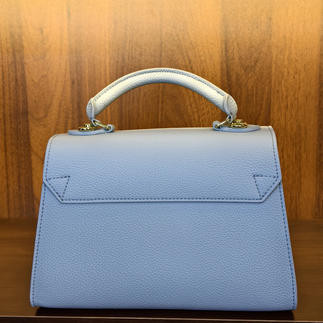 薇薇手工真皮包-蓝色-长25x高20-新扭扭V-A229