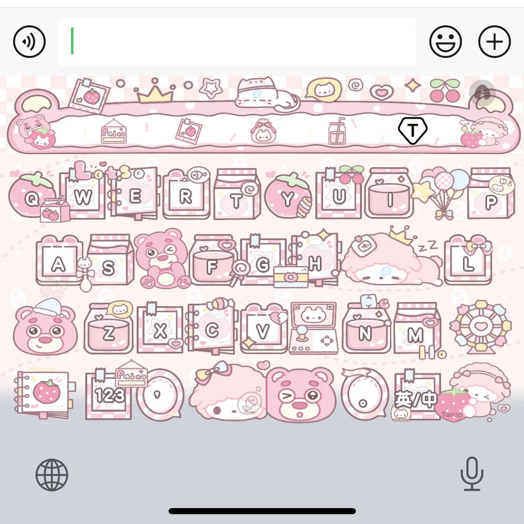 【草莓熊脑袋】苹果安卓百度输入法双色皮肤美化包可爱素材键盘