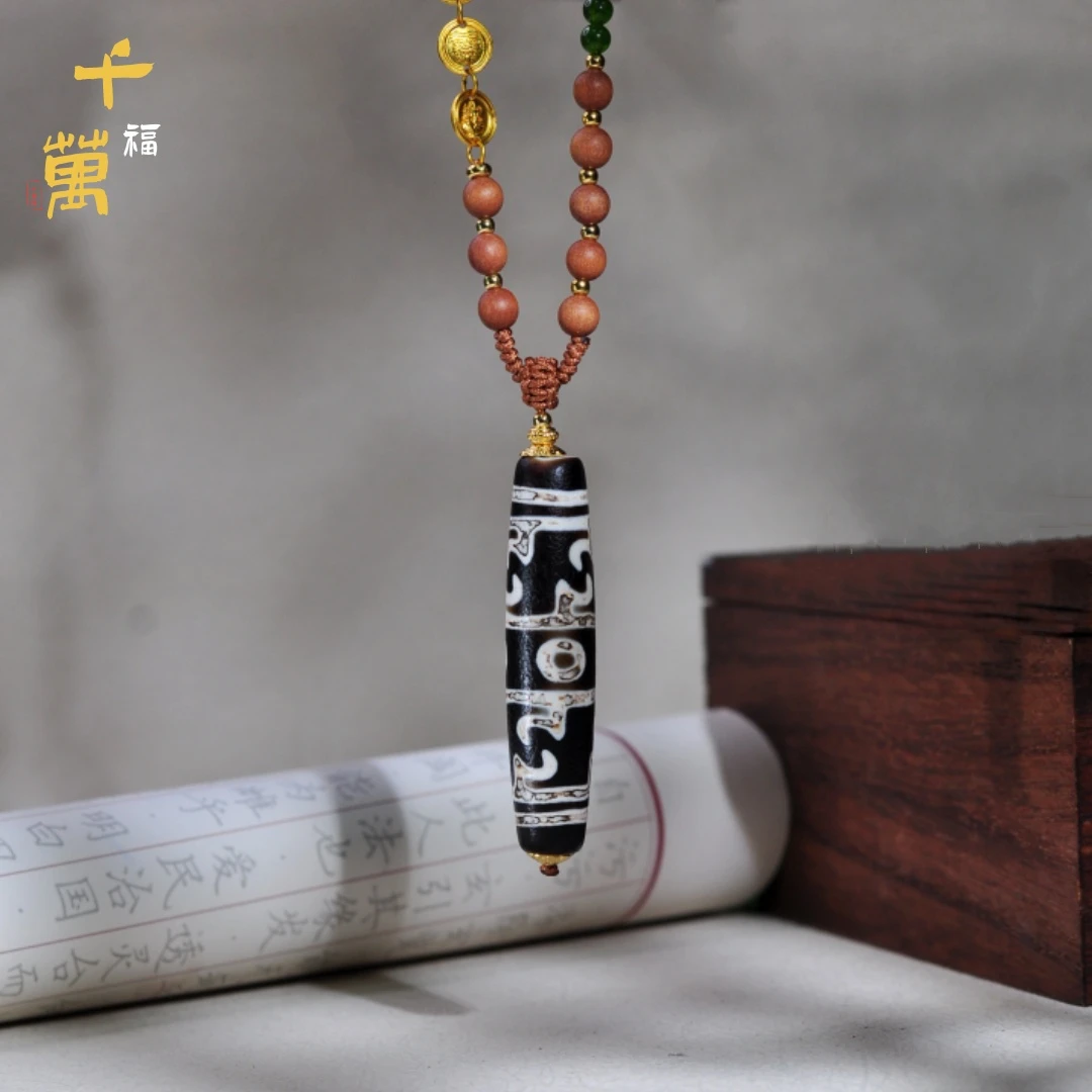 合金吊坠 【千万福】瑙瑙莲师三眼简约编织项链-A1700797