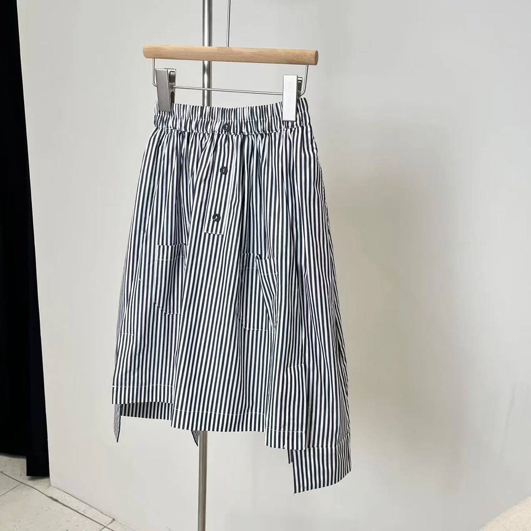 夏款藏青条女童半裙 1395鼓系