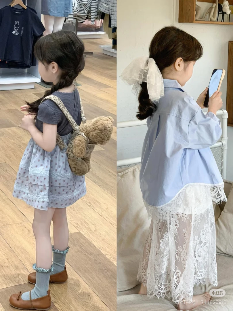 女孩碎花吊带裙/背心裙夏季蕾丝女童连衣裙裙子女