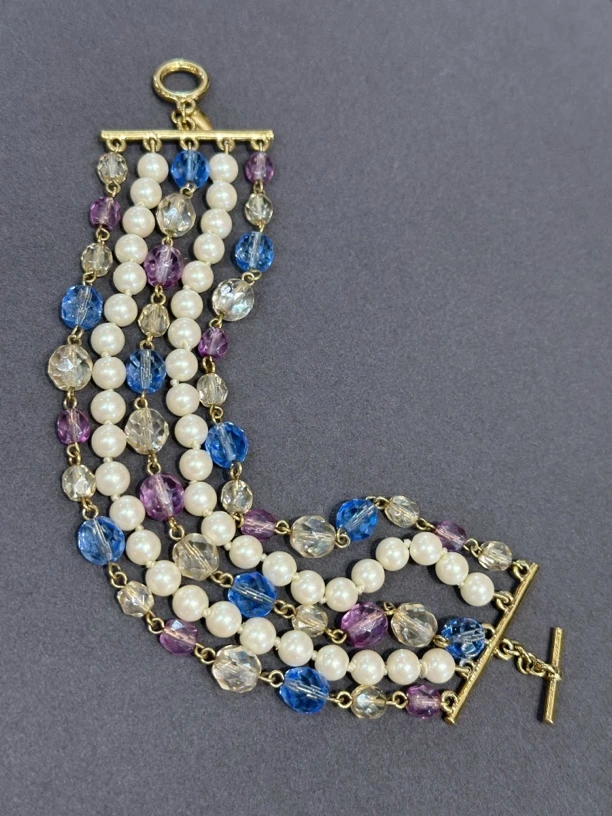 铜合金仿水晶手链 Vintage carolee水晶手链