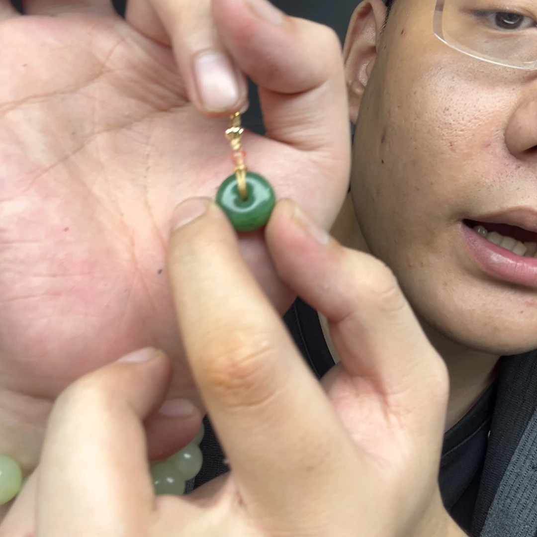 和田玉未镶嵌手链和田玉俄罗斯碧玉平安扣